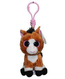 Ty Beanie Boos (Plastic Key Clip) - Dakota the Clydesdale Horse, Solid Eyes