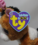 Ty Beanie Boos (Plastic Key Clip) - Dakota the Clydesdale Horse, Solid Eyes