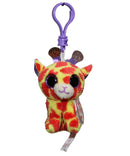 Ty Beanie Boos (Plastic Key Clip) - Darci the Orange Giraffe, Glitter Eyes, Justice Exclusive