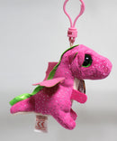 Ty Beanie Boos (Plastic Key Clip) - Darla the Pink Dragon, Glitter Eyes