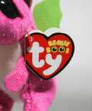 Ty Beanie Boos (Plastic Key Clip) - Darla the Pink Dragon, Glitter Eyes