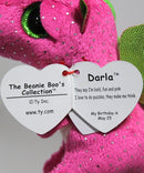Ty Beanie Boos (Plastic Key Clip) - Darla the Pink Dragon, Glitter Eyes