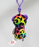 Ty Beanie Boos (Plastic Key Clip) - Dotty the Rainbow Leopard, Glitter Eyes