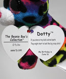 Ty Beanie Boos (Plastic Key Clip) - Dotty the Rainbow Leopard, Glitter Eyes