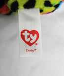 Ty Beanie Boos (Plastic Key Clip) - Dotty the Rainbow Leopard, Glitter Eyes