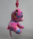 Ty Beanie Boos (Plastic Key Clip) - Franky the Pink Tie-Dye Teddy Bear, Glitter Eyes