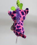 Ty Beanie Boos (Plastic Key Clip) - Gilbert the Pink & Purple Giraffe, Glitter Eyes