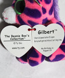 Ty Beanie Boos (Plastic Key Clip) - Gilbert the Pink & Purple Giraffe, Glitter Eyes