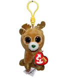 Ty Beanie Boos (Plastic Key Clip) - Glitzy the Reindeer, Glitter Eyes