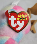 Ty Beanie Boos (Plastic Key Clip) - Kiwi the Pink Tie-Dye Kiwi Bird, Glitter Eyes