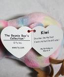 Ty Beanie Boos (Plastic Key Clip) - Kiwi the Pink Tie-Dye Kiwi Bird, Glitter Eyes