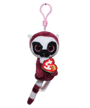 Ty Beanie Boos (Plastic Key Clip) - LeeAnn the Burgundy Lemur, Glitter Eyes