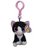 Ty Beanie Boos (Plastic Key Clip) - Pepper the Tuxedo Cat, Solid Eyes