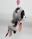 Ty Beanie Boos (Plastic Key Clip) - Rocco the Pink & Gray Raccoon, Glitter Eyes
