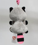 Ty Beanie Boos (Plastic Key Clip) - Rocco the Pink & Gray Raccoon, Glitter Eyes