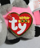 Ty Beanie Boos (Plastic Key Clip) - Rocco the Pink & Gray Raccoon, Glitter Eyes