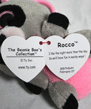 Ty Beanie Boos (Plastic Key Clip) - Rocco the Pink & Gray Raccoon, Glitter Eyes