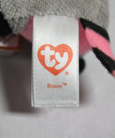 Ty Beanie Boos (Plastic Key Clip) - Rocco the Pink & Gray Raccoon, Glitter Eyes