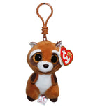 Ty Beanie Boos (Plastic Key Clip) - Rusty the Raccoon, Glitter Eyes