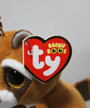 Ty Beanie Boos (Plastic Key Clip) - Rusty the Raccoon, Glitter Eyes