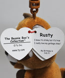 Ty Beanie Boos (Plastic Key Clip) - Rusty the Raccoon, Glitter Eyes