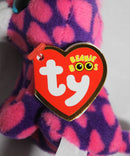 Ty Beanie Boos (Plastic Key Clip) - Sky High the Pink & Purple Giraffe, Glitter Eyes, EU Version