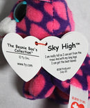 Ty Beanie Boos (Plastic Key Clip) - Sky High the Pink & Purple Giraffe, Glitter Eyes, EU Version
