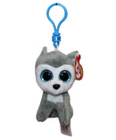 Ty Beanie Boos (Plastic Key Clip) - Slush the Husky Dog, Glitter Eyes