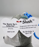 Ty Beanie Boos (Plastic Key Clip) - Slush the Husky Dog, Glitter Eyes