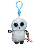 Ty Beanie Boos (Plastic Key Clip) - Spells the Snowy Owl, Glitter Eyes