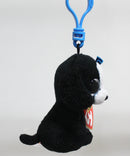 Ty Beanie Boos (Plastic Key Clip) - Tracey the Black & White Dog, Glitter Eyes