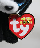 Ty Beanie Boos (Plastic Key Clip) - Tracey the Black & White Dog, Glitter Eyes