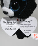 Ty Beanie Boos (Plastic Key Clip) - Tracey the Black & White Dog, Glitter Eyes