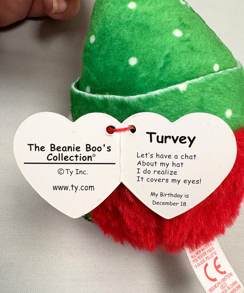 Ty Beanie Boos (Plastic Key Clip) - Turvey the Gnome, Christmas, Clip size