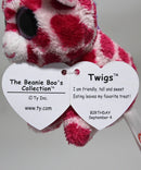 Ty Beanie Boos (Plastic Key Clip) - Twigs the Pink Giraffe, Glitter Eyes