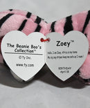 Ty Beanie Boos (Plastic Key Clip) - Zoey the Zebra, Glitter Eyes