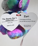 Ty Beanie Boos (Plastic Key Clip) - Zuri the Tie-Dye Monkey, Glitter Eyes