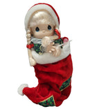 Precious Moments Doll C52387, Christmas Eve- Girl in Stocking