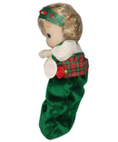 Precious Moments Doll C77715, Christmas Carol- Girl in Stocking