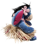 Eeyore with Grass Skirt, Vintage Disney Plush, Winnie the Pooh, 7"