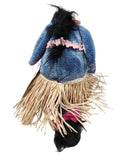 Eeyore with Grass Skirt, Vintage Disney Plush, Winnie the Pooh, 7"