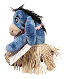 Eeyore with Grass Skirt, Vintage Disney Plush, Winnie the Pooh, 7"