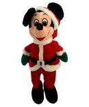 Santa Mickey, Vintage Disney Plush, Mickey Mouse, 8"