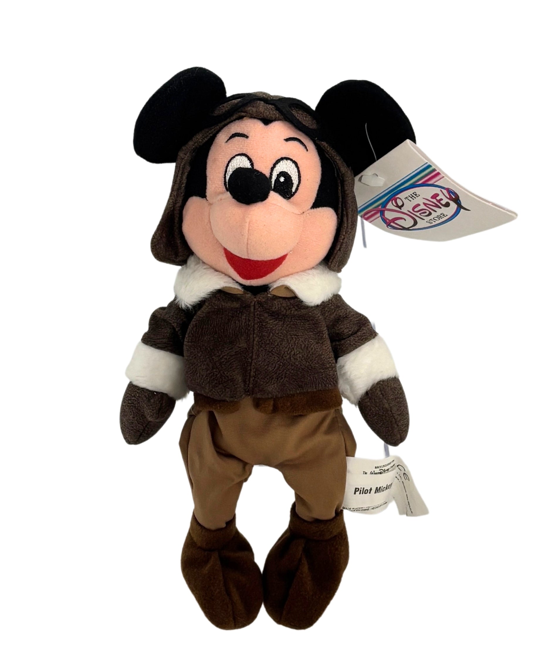 Pilot Mickey, Vintage Disney Plush, Mickey Mouse, 9.5"