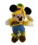 Scarecrow Mickey, Vintage Disney Plush, Theme Park Edition, Mickey Mouse, 9.5"