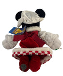 2002 Christmas Minnie Mouse, Vintage Disney Plush, 8.5"