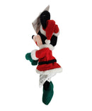 Santa Minnie, Vintage Disney Plush, Mickey Mouse, 9"