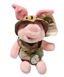 Safari Piglet, Vintage Disney Plush, Animal Kingdom, Winnie the Pooh, 8"