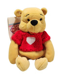 Pooh with Red Sweater, Vintage Disney Plush, Winnie the Pooh, 7.5"