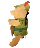 Robin Hood Pooh, Vintage Disney Plush, Red Feather, Winnie the Pooh, 9"